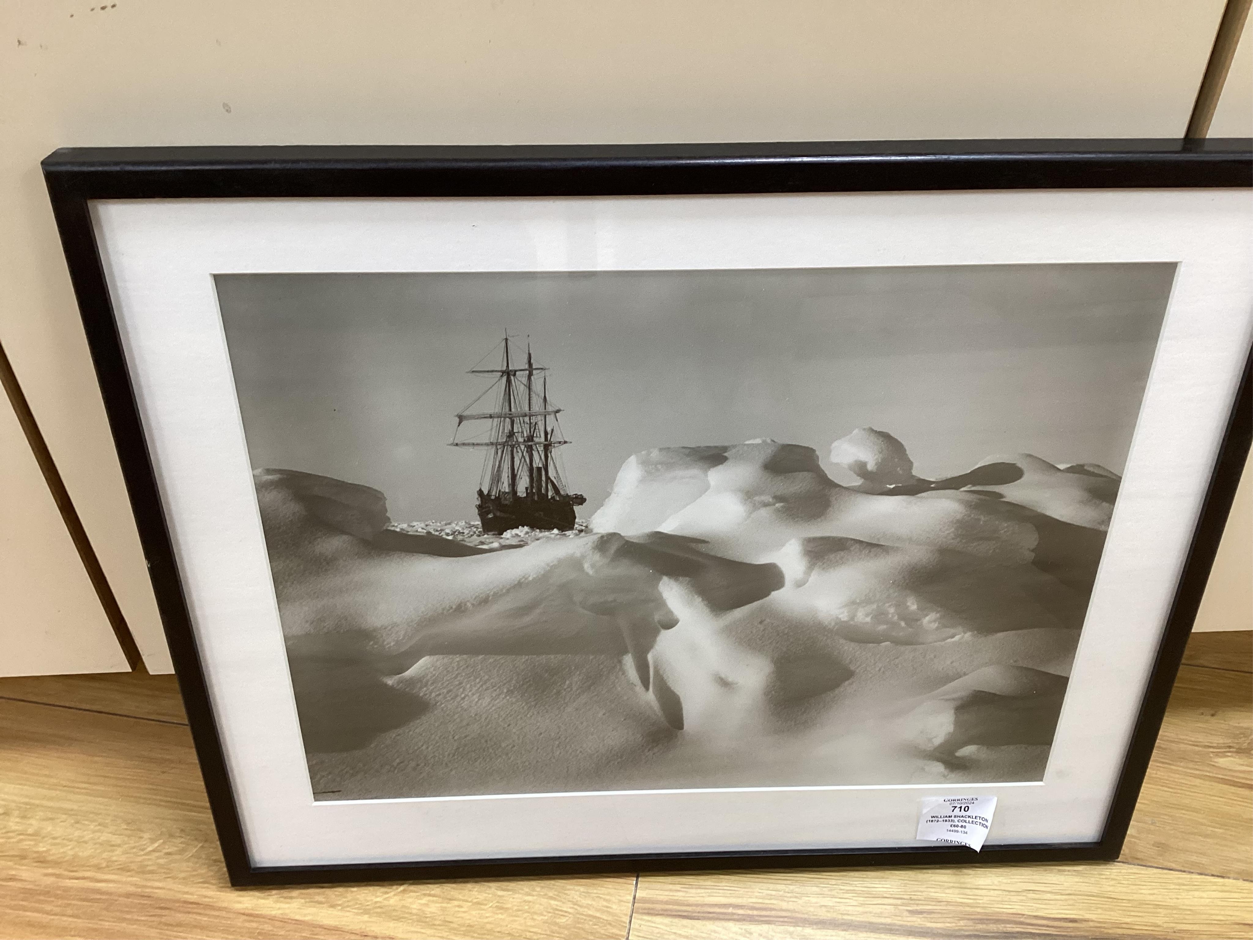 William Shackleton (1872–1933), collection of black and white photographic prints, archive photos and two etchings (Beamsley) including 'Portrait of my wife', some signed and inscribed in pencil, largest 40 x 34cm. Condi